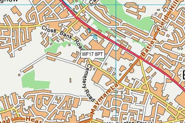 WF17 8PT map - OS VectorMap District (Ordnance Survey)