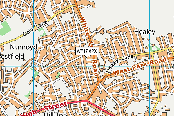 WF17 8PX map - OS VectorMap District (Ordnance Survey)