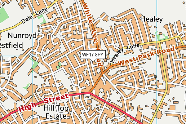 WF17 8PY map - OS VectorMap District (Ordnance Survey)