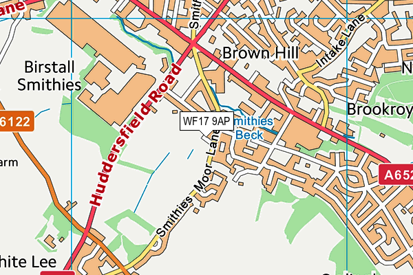 WF17 9AP map - OS VectorMap District (Ordnance Survey)