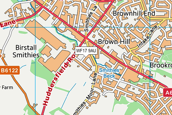 WF17 9AU map - OS VectorMap District (Ordnance Survey)