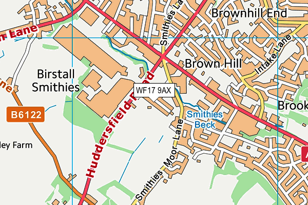 St Patricks Mill Street map (WF17 9AX) - OS VectorMap District (Ordnance Survey)