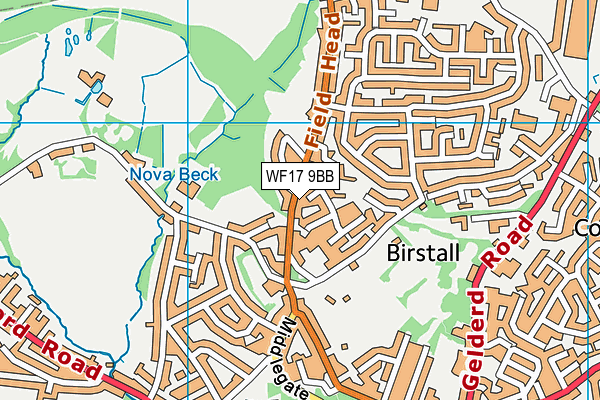 WF17 9BB map - OS VectorMap District (Ordnance Survey)