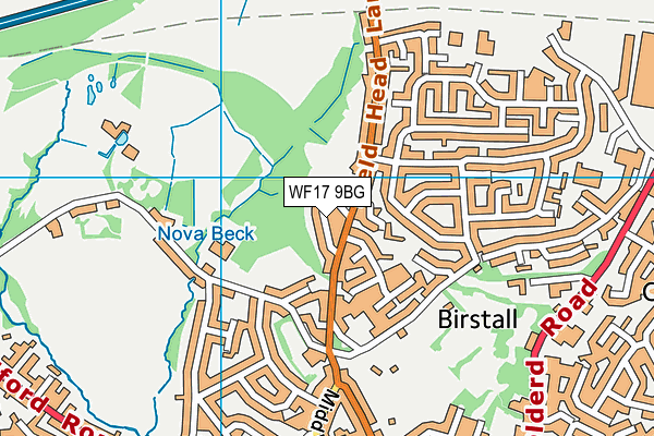 WF17 9BG map - OS VectorMap District (Ordnance Survey)