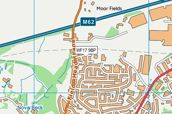 WF17 9BP map - OS VectorMap District (Ordnance Survey)