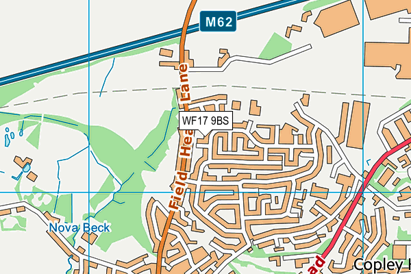 WF17 9BS map - OS VectorMap District (Ordnance Survey)