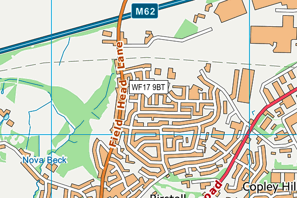 WF17 9BT map - OS VectorMap District (Ordnance Survey)