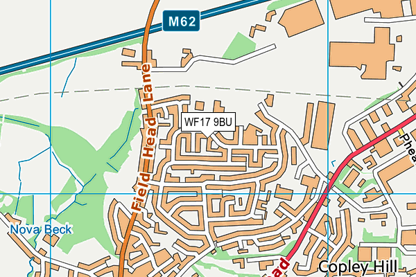 WF17 9BU map - OS VectorMap District (Ordnance Survey)