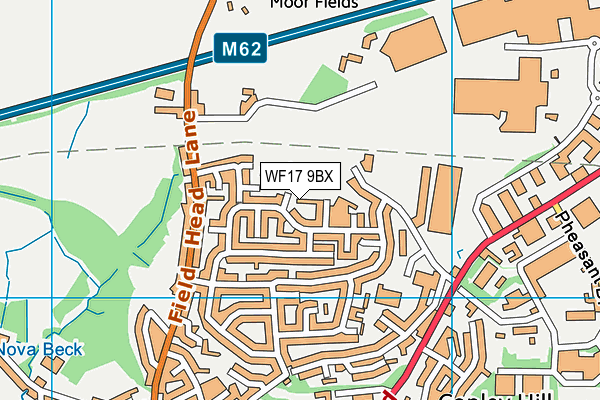 WF17 9BX map - OS VectorMap District (Ordnance Survey)