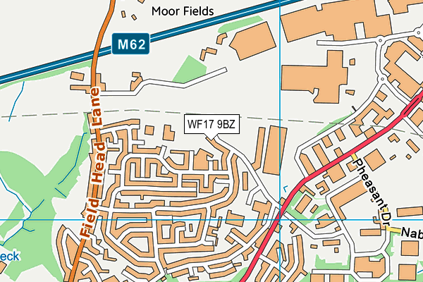 WF17 9BZ map - OS VectorMap District (Ordnance Survey)