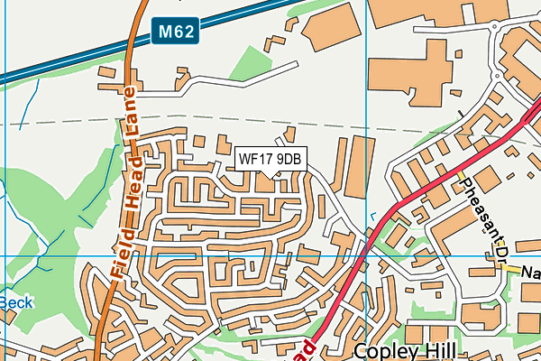 WF17 9DB map - OS VectorMap District (Ordnance Survey)