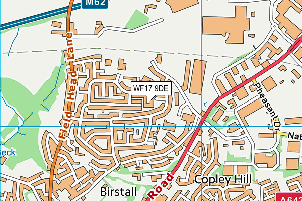 WF17 9DE map - OS VectorMap District (Ordnance Survey)