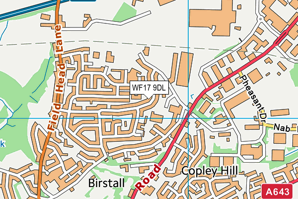 WF17 9DL map - OS VectorMap District (Ordnance Survey)