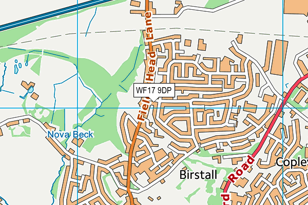 WF17 9DP map - OS VectorMap District (Ordnance Survey)