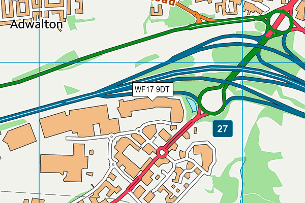 WF17 9DT map - OS VectorMap District (Ordnance Survey)