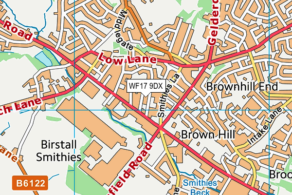 WF17 9DX map - OS VectorMap District (Ordnance Survey)