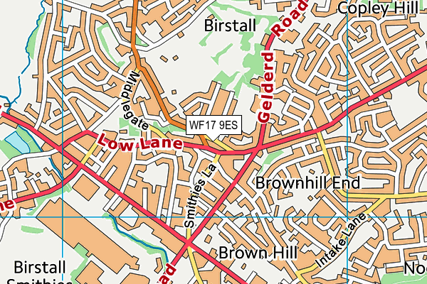 WF17 9ES map - OS VectorMap District (Ordnance Survey)