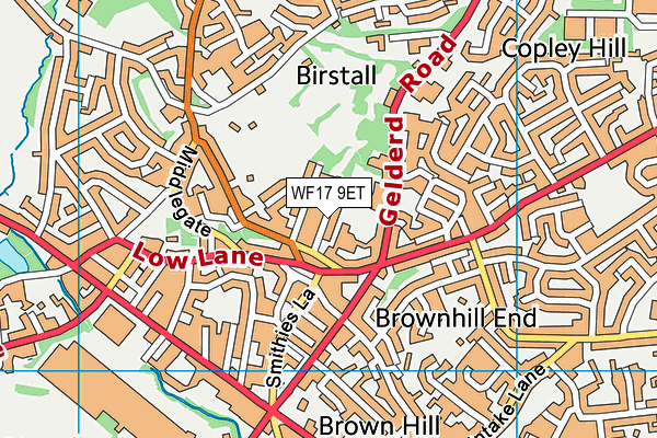 WF17 9ET map - OS VectorMap District (Ordnance Survey)