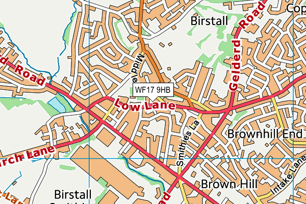 WF17 9HB map - OS VectorMap District (Ordnance Survey)