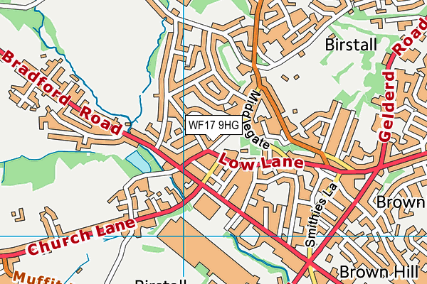 WF17 9HG map - OS VectorMap District (Ordnance Survey)