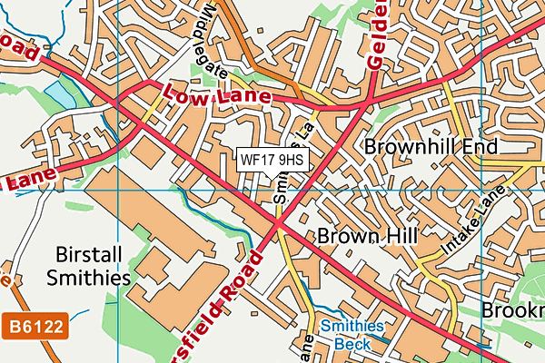 WF17 9HS map - OS VectorMap District (Ordnance Survey)