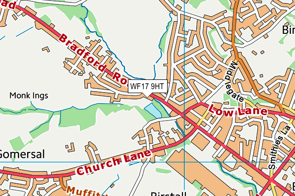 WF17 9HT map - OS VectorMap District (Ordnance Survey)