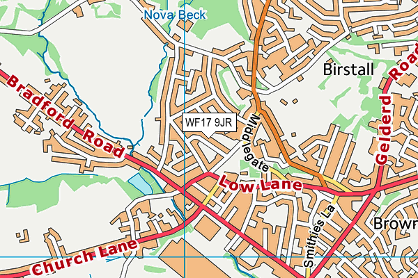 WF17 9JR map - OS VectorMap District (Ordnance Survey)