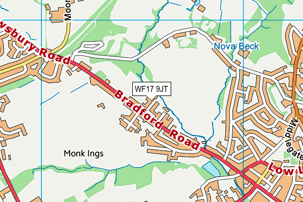 WF17 9JT map - OS VectorMap District (Ordnance Survey)