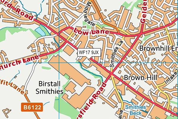 WF17 9JX map - OS VectorMap District (Ordnance Survey)