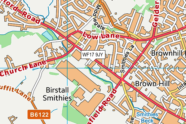 WF17 9JY map - OS VectorMap District (Ordnance Survey)