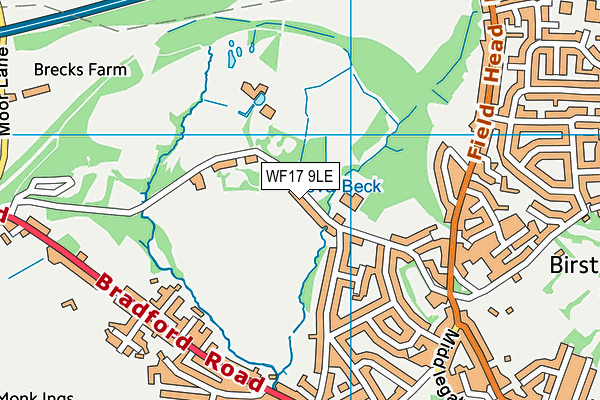 WF17 9LE map - OS VectorMap District (Ordnance Survey)