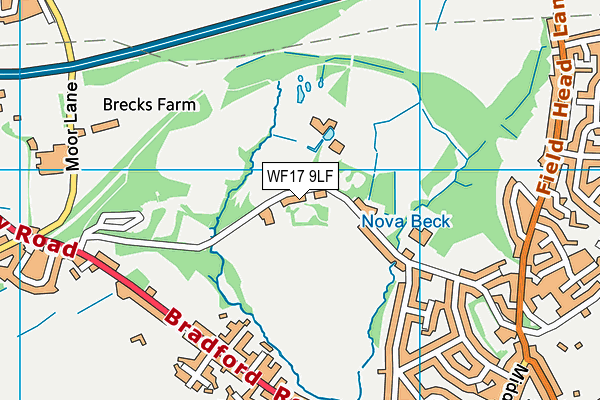 WF17 9LF map - OS VectorMap District (Ordnance Survey)