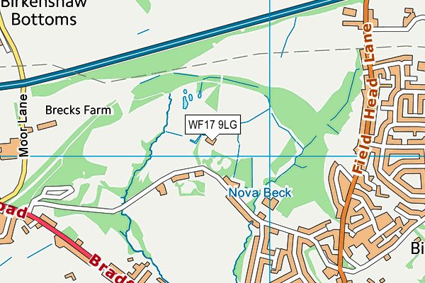 WF17 9LG map - OS VectorMap District (Ordnance Survey)