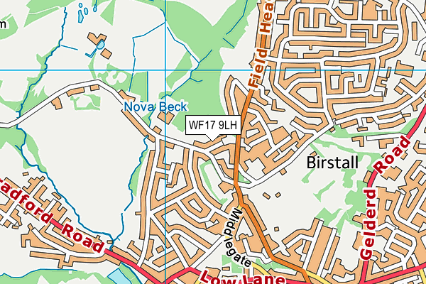 WF17 9LH map - OS VectorMap District (Ordnance Survey)