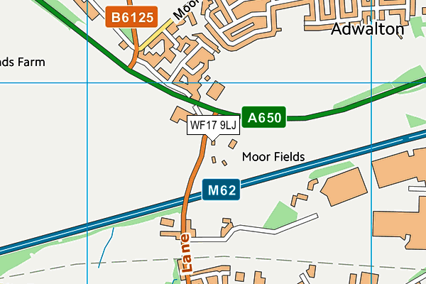 WF17 9LJ map - OS VectorMap District (Ordnance Survey)