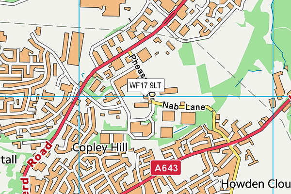 WF17 9LT map - OS VectorMap District (Ordnance Survey)