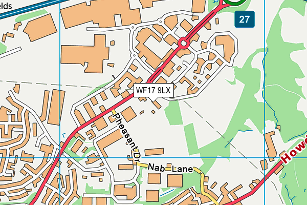 WF17 9LX map - OS VectorMap District (Ordnance Survey)