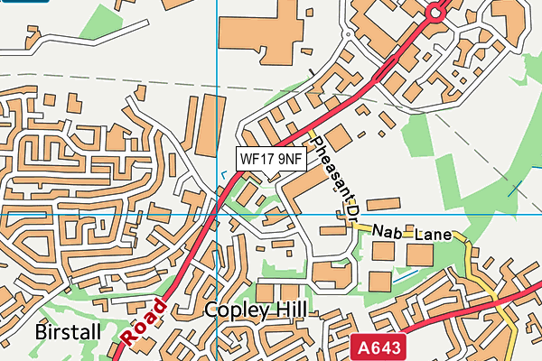 WF17 9NF map - OS VectorMap District (Ordnance Survey)