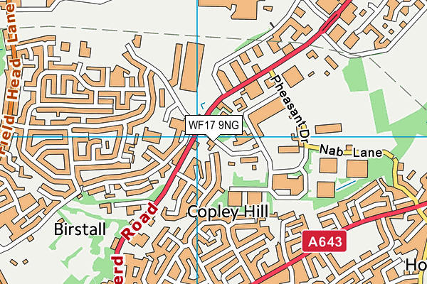 WF17 9NG map - OS VectorMap District (Ordnance Survey)