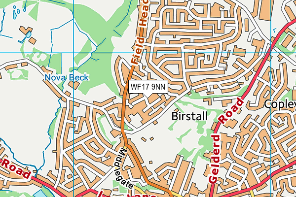 WF17 9NN map - OS VectorMap District (Ordnance Survey)