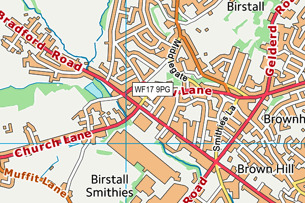 WF17 9PG map - OS VectorMap District (Ordnance Survey)