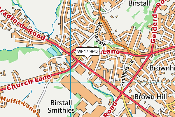 WF17 9PQ map - OS VectorMap District (Ordnance Survey)