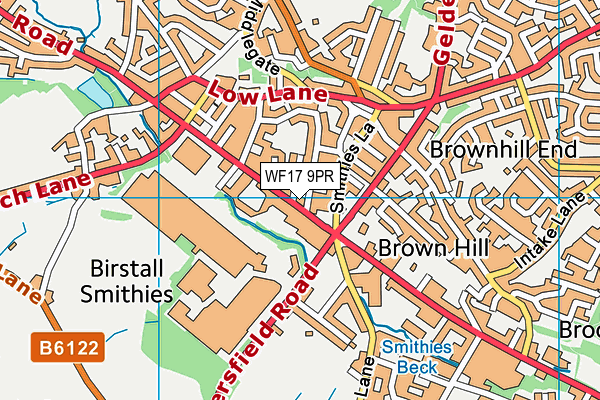 WF17 9PR map - OS VectorMap District (Ordnance Survey)