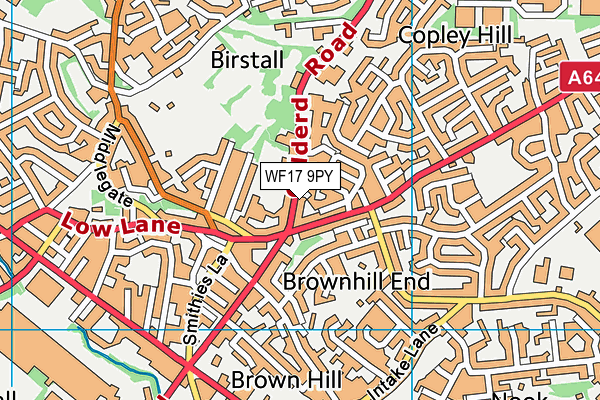 WF17 9PY map - OS VectorMap District (Ordnance Survey)