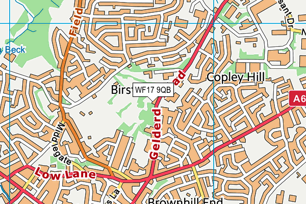 WF17 9QB map - OS VectorMap District (Ordnance Survey)