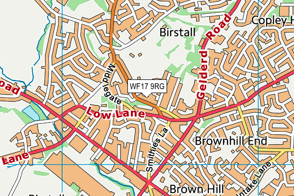 WF17 9RG map - OS VectorMap District (Ordnance Survey)