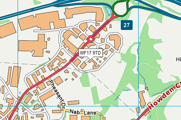 Everlast Gyms (Birstall Leeds) map (WF17 9TD) - OS VectorMap District (Ordnance Survey)