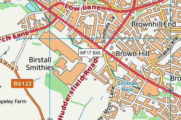 WF17 9XA map - OS VectorMap District (Ordnance Survey)