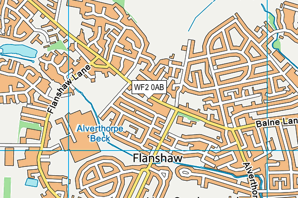 WF2 0AB map - OS VectorMap District (Ordnance Survey)