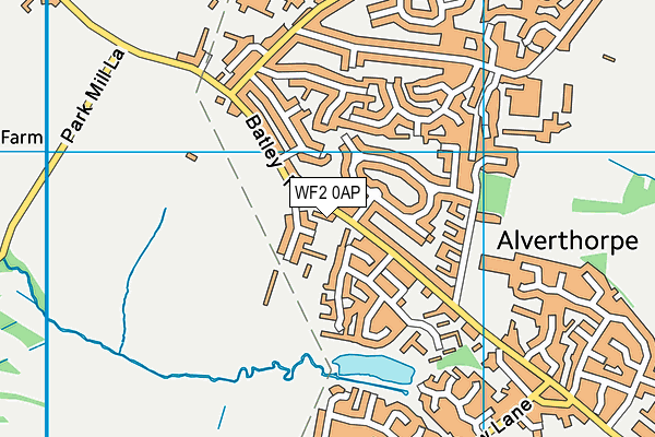 WF2 0AP map - OS VectorMap District (Ordnance Survey)